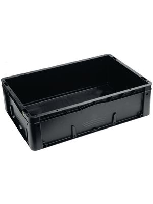 FUTURA ESD Shielding / Conductive Container, 600x400x175mm, Polypropylene (PP), Black