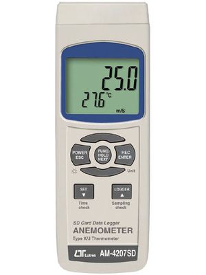 Air Velocity Tester, 80 ... 4930ft/min, 0 ... 50°C