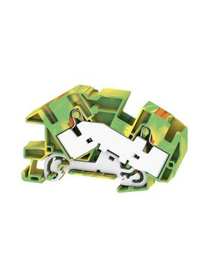 Terminal Block, Blade Terminal, 1 x 5.5 mm, 2 Poles, 800V, 76A, 0.5 ... 16mm², Green / Yellow