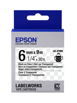 Label Tape, Paper, 6mm x 9m, Transparent