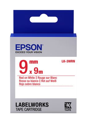 Label Tape, Paper, 9mm x 9m, White