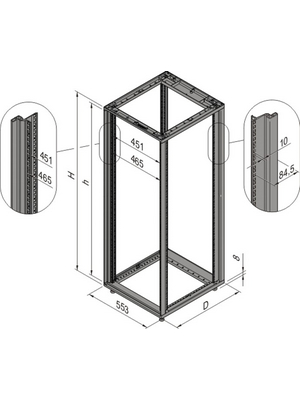 Frame 589 x 553 x 500 mm