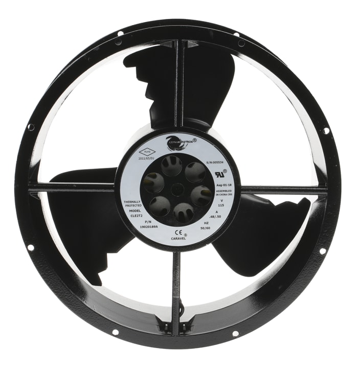 COMAIR ROTRON Caravel Series Axial Fan, 115 V ac, AC Operation, 935m³/h, 61W, 500mA Max, 254 x 88.9mm