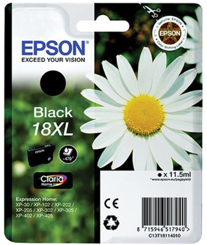 Epson 18XL Mürekkep Kartuşu, Siyah