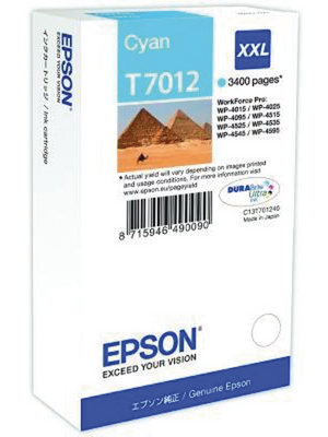 Ink Cartridge, T7012, 1pcs, 3400 Sheets, Cyan