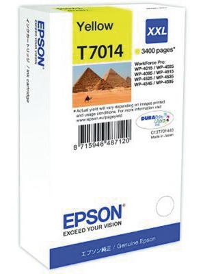 Ink Cartridge, T7014, 1pcs, 3400 Sheets, Yellow