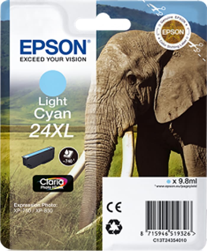 Epson 24XL Mürekkep Kartuşu, Açık Cyan