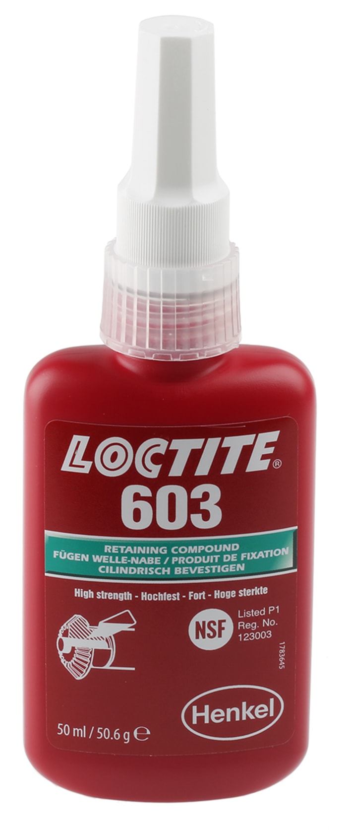 Loctite Green High Strength, Retaining Compound Urethane Methacrylate Liquid Bottle 50 ml, -55 → +150 °C Loctite