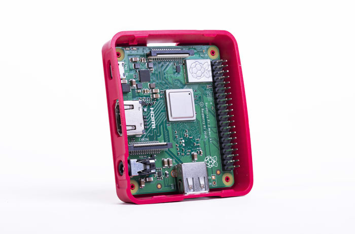 Raspberry Pi Official Raspberry Pi Muhafaza Kutusu, Kırmızı, Beyaz, (Raspberry Pi 3 Model A+ İçin)