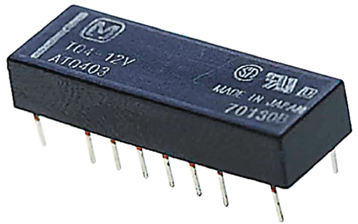 Panasonic PCB Mount Latching Signal Relay, 12V dc Coil, 2A Switching Current, DPDT