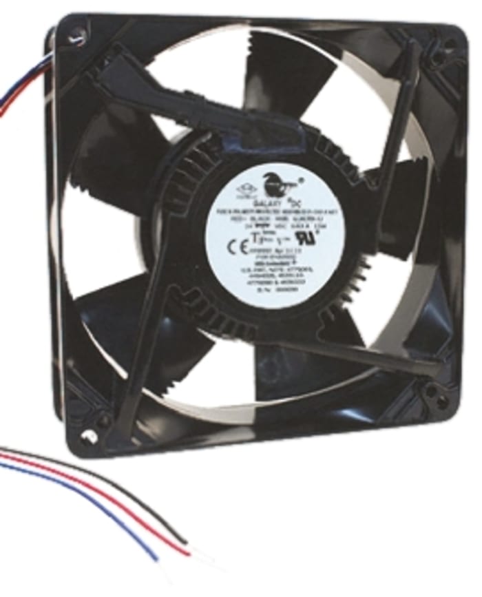 COMAIR ROTRON Galaxy Series Axial Fan, 24 V dc, DC Operation, 255m³/h, 15W, 630mA Max, 127 x 127 x 38mm