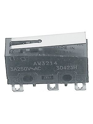 Micro Switch AV3, 3A, 1CO, 0.39N, Flat Lever