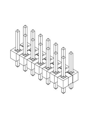 PCB Header, Male, 2.5A, 250V, Contacts - 20