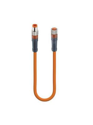 Cordset, M8 Plug - M8 Socket, 3 Conductors, 5m, IP65 / IP67 / IP69K, Orange