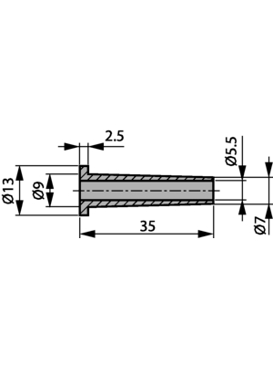 Anti-kink sleeve ø 5.5 mm 35 mm